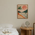 Tropical Beach Sunset Landscape Wall Art Print-Skudaboo