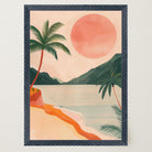 Tropical Beach Sunset Landscape Wall Art Print-Skudaboo