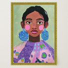 Woman with Earrings Portrait Wall Art Print-Skudaboo