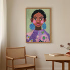 Woman with Earrings Portrait Wall Art Print-Skudaboo