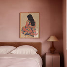 Woman in Floral Dress Modern Portrait Wall Art Print-Skudaboo