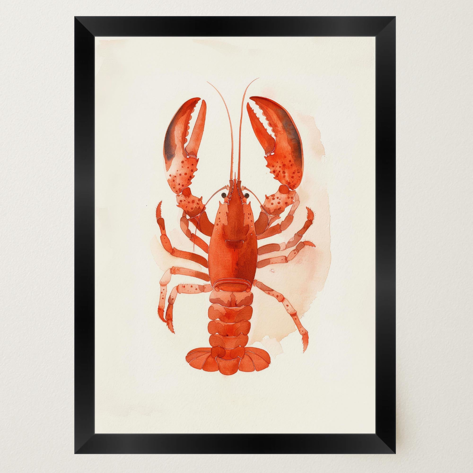 Red Lobster Illustration Wall Art Print-Skudaboo