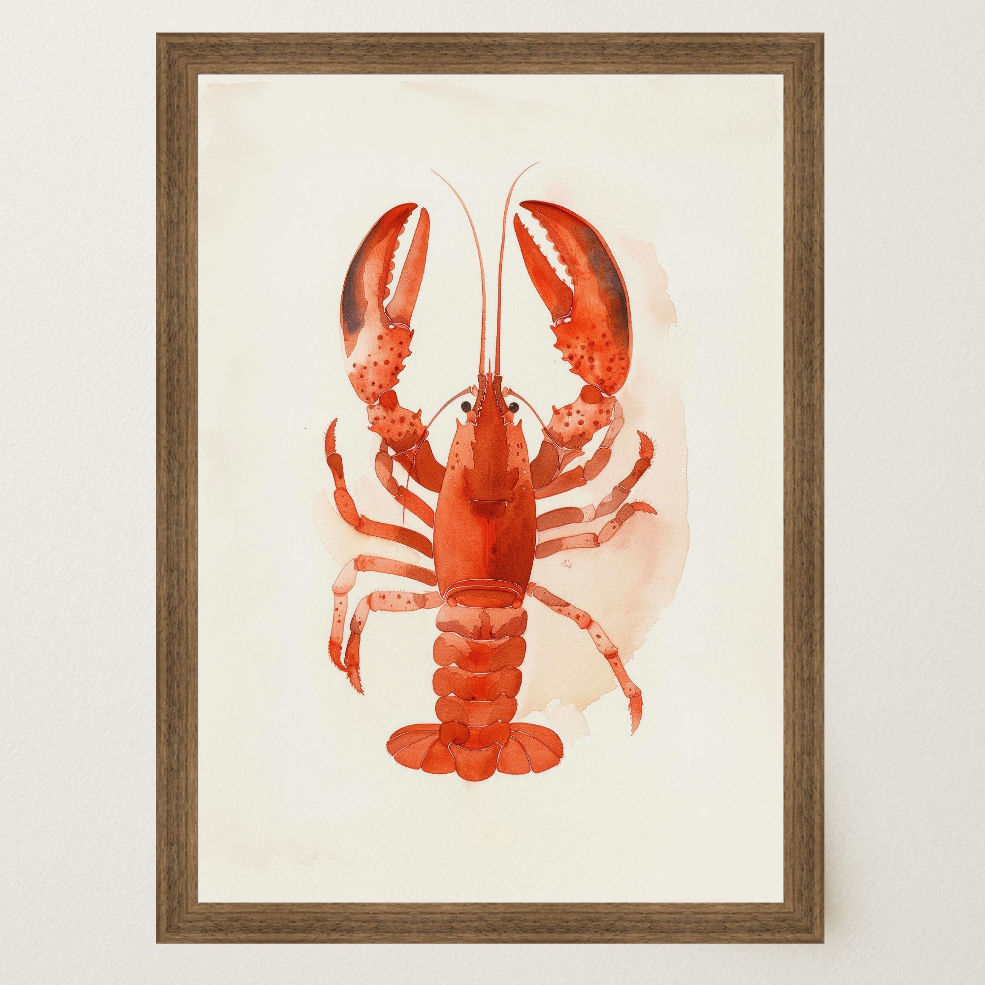 Red Lobster Illustration Wall Art Print-Skudaboo