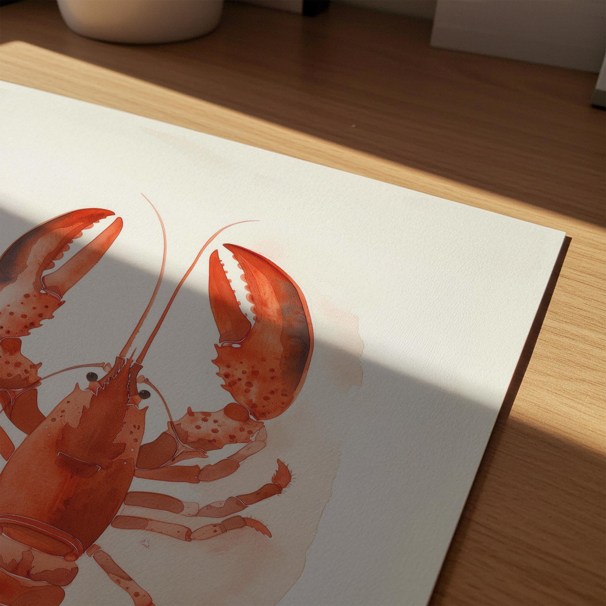 Red Lobster Illustration Wall Art Print-Skudaboo