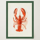 Red Lobster Illustration Wall Art Print-Skudaboo