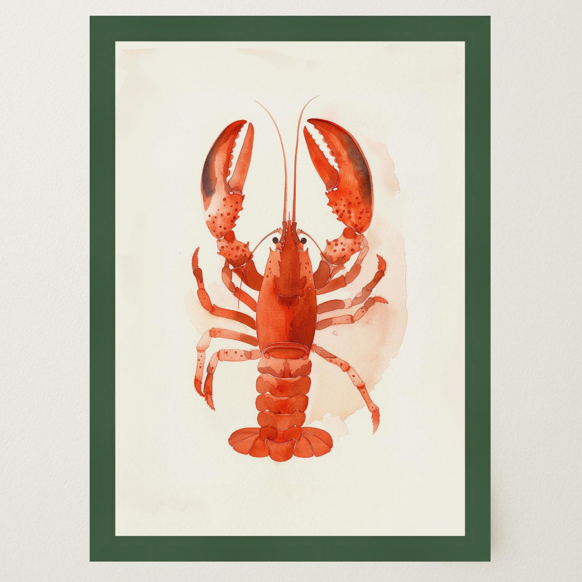 Red Lobster Illustration Wall Art Print-Skudaboo