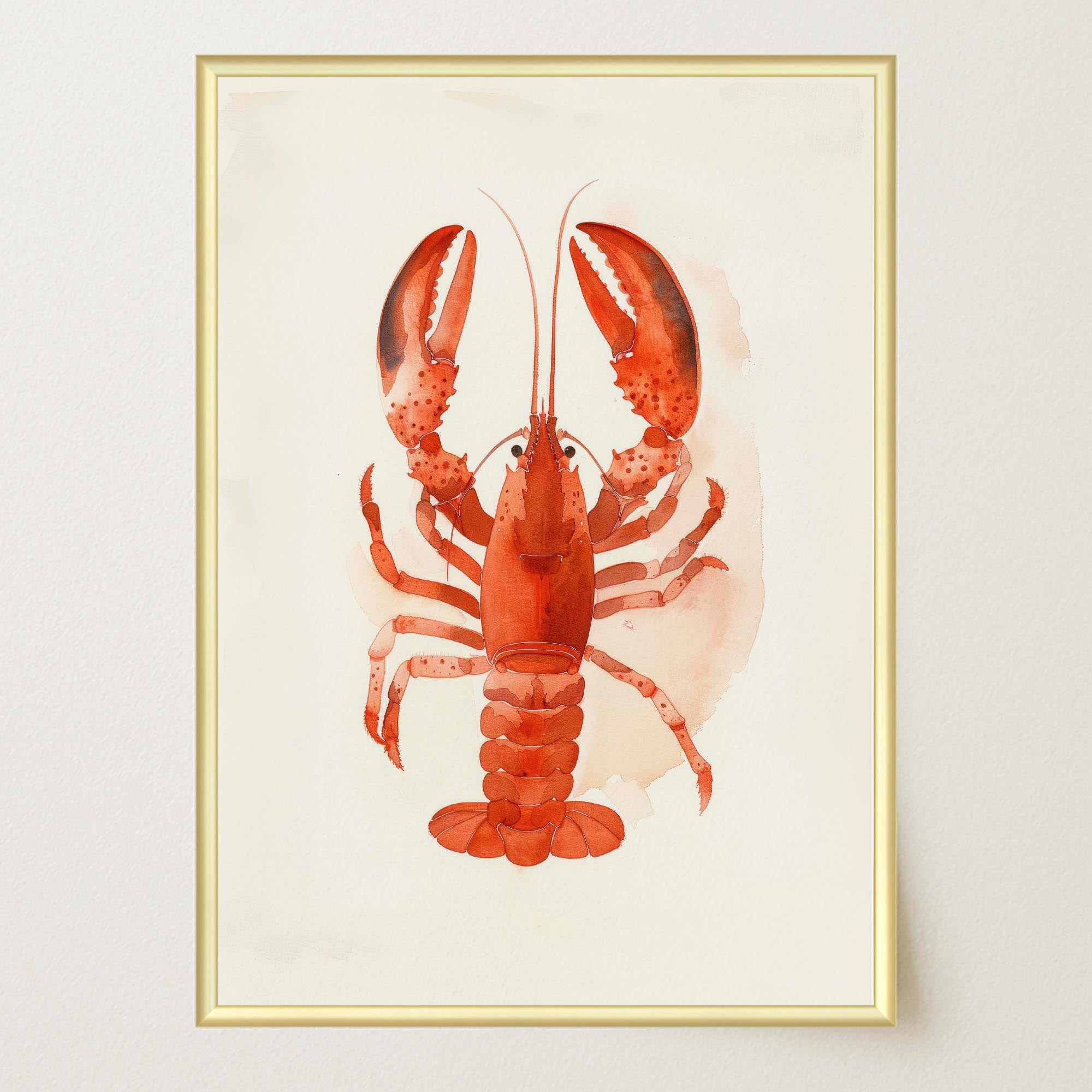 Red Lobster Illustration Wall Art Print-Skudaboo