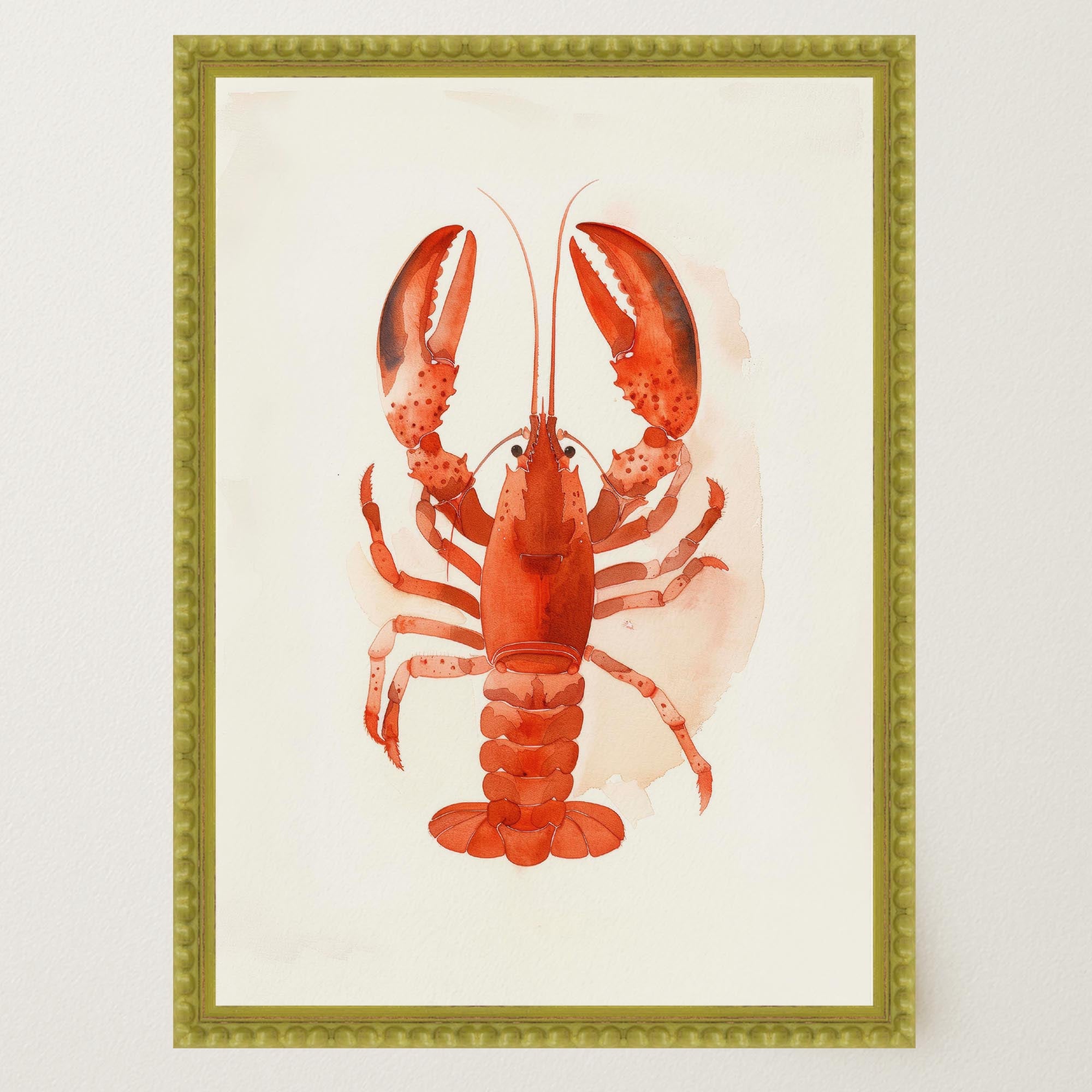 Red Lobster Illustration Wall Art Print-Skudaboo