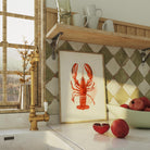 Red Lobster Illustration Wall Art Print-Skudaboo