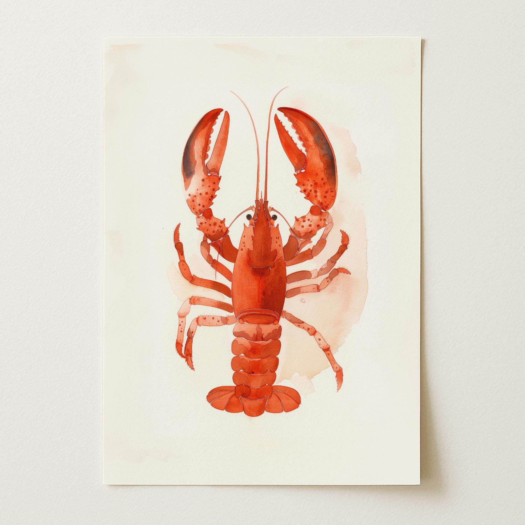 Red Lobster Illustration Wall Art Print-Skudaboo