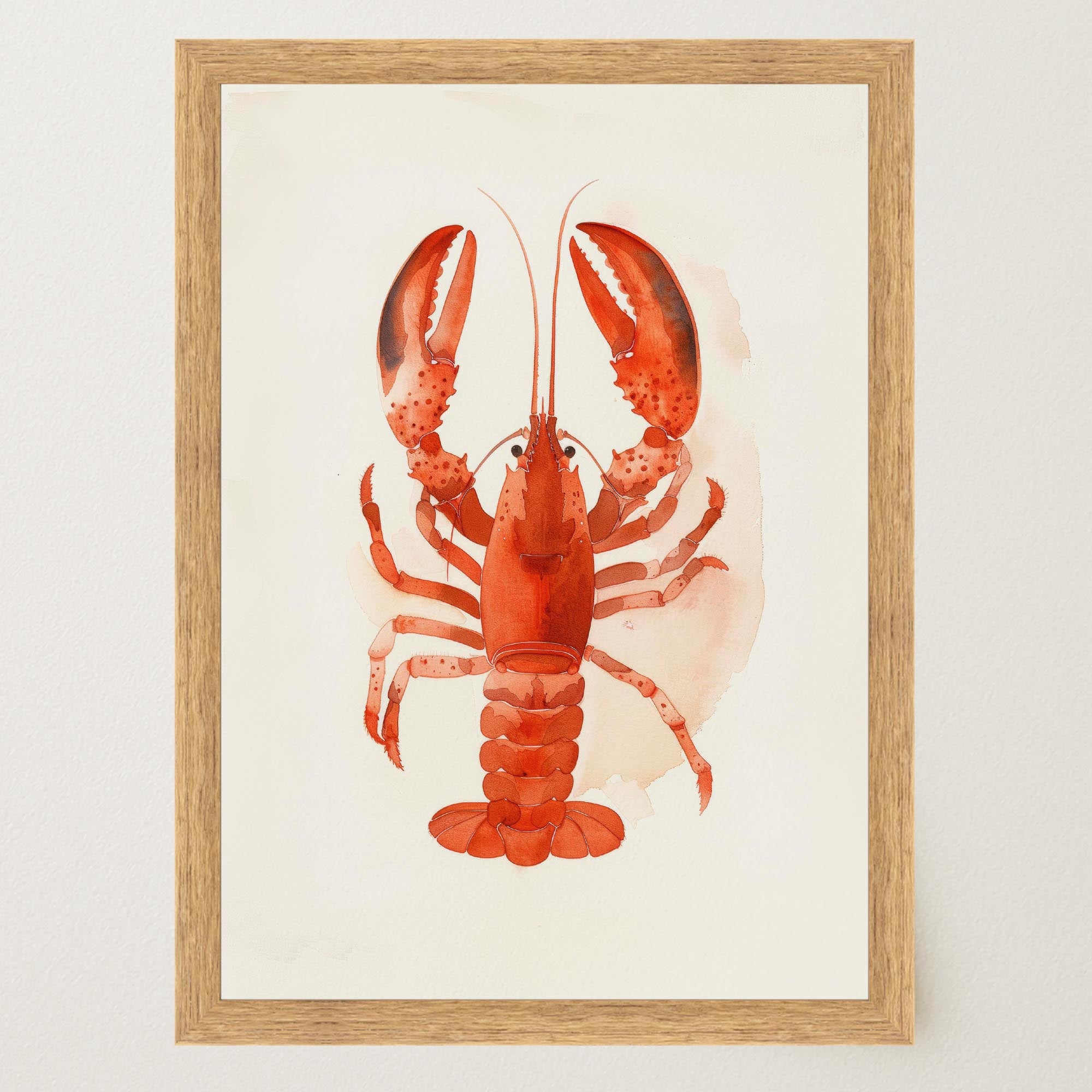 Red Lobster Illustration Wall Art Print-Skudaboo