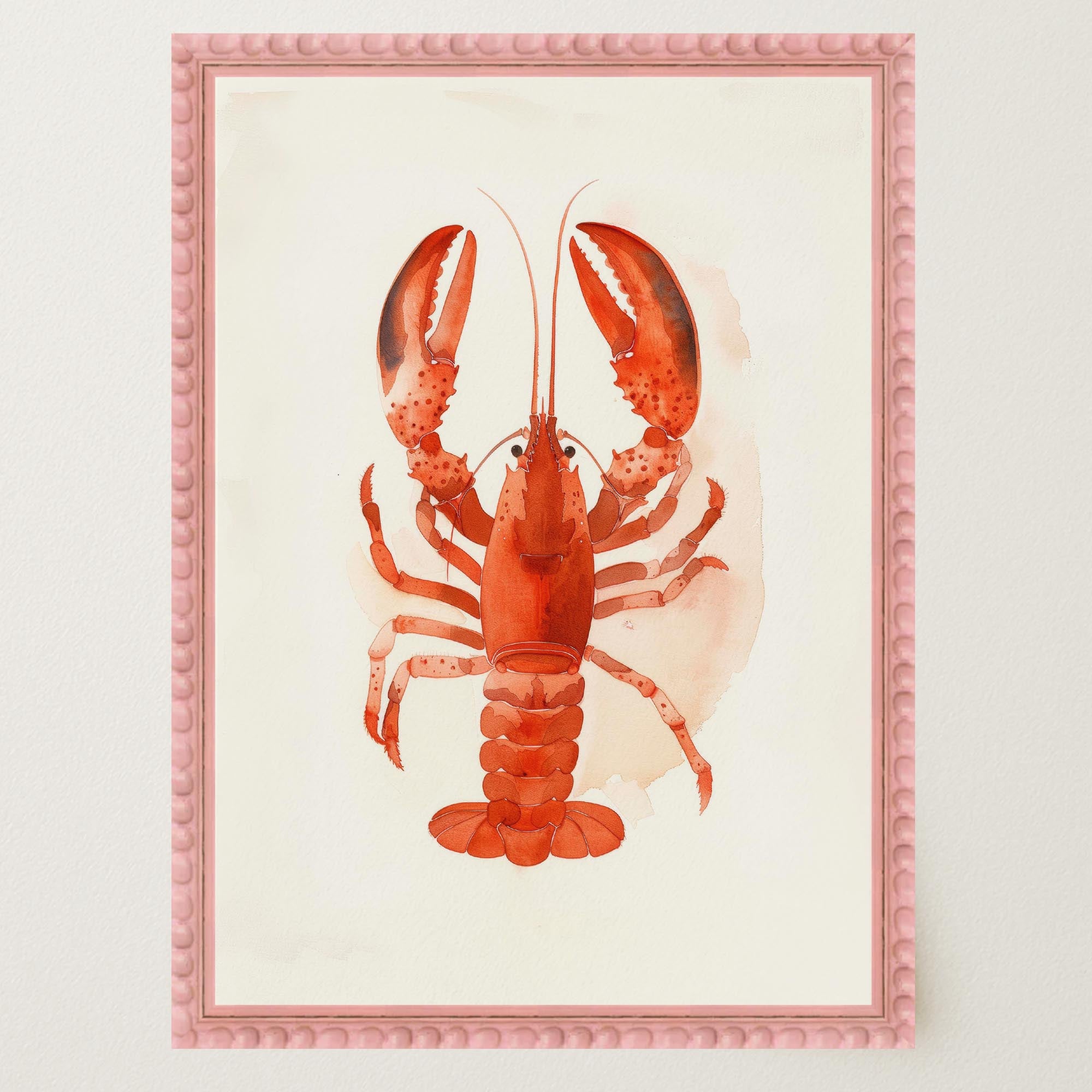 Red Lobster Illustration Wall Art Print-Skudaboo