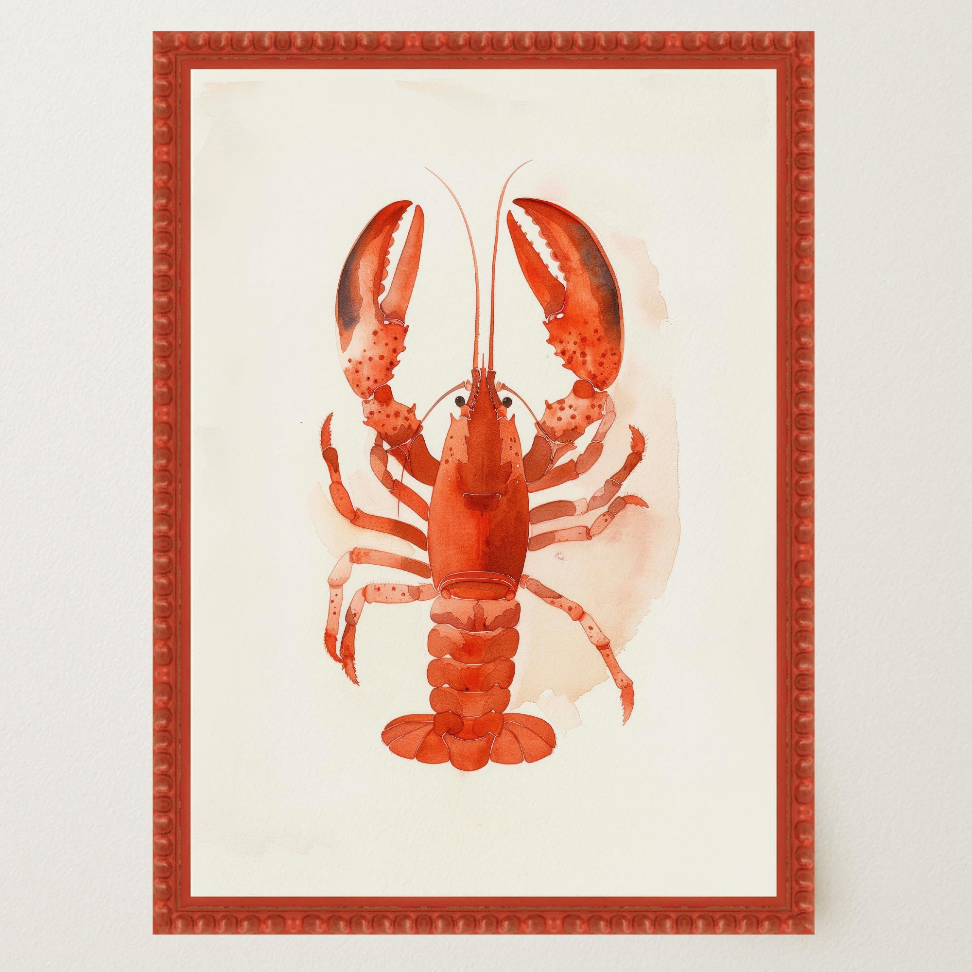 Red Lobster Illustration Wall Art Print-Skudaboo
