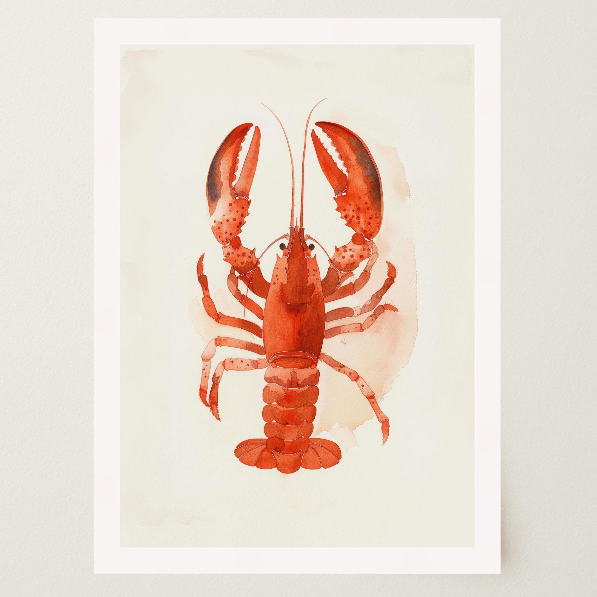 Red Lobster Illustration Wall Art Print-Skudaboo