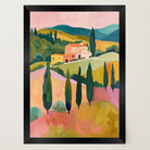 Colourful Tuscan Countryside Wall Art Print-Skudaboo