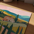 Colourful Tuscan Countryside Wall Art Print-Skudaboo