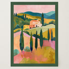 Colourful Tuscan Countryside Wall Art Print-Skudaboo