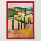 Colourful Tuscan Countryside Wall Art Print-Skudaboo