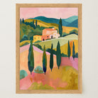 Colourful Tuscan Countryside Wall Art Print-Skudaboo