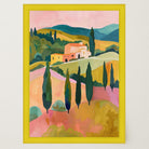 Colourful Tuscan Countryside Wall Art Print-Skudaboo