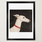 White Greyhound Dog Portrait Wall Art Print-Skudaboo