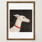 White Greyhound Dog Portrait Wall Art Print-Skudaboo