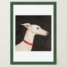 White Greyhound Dog Portrait Wall Art Print-Skudaboo