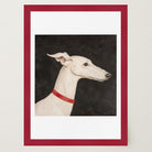 White Greyhound Dog Portrait Wall Art Print-Skudaboo