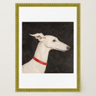 White Greyhound Dog Portrait Wall Art Print-Skudaboo