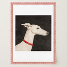 White Greyhound Dog Portrait Wall Art Print-Skudaboo