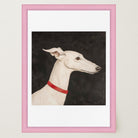 White Greyhound Dog Portrait Wall Art Print-Skudaboo