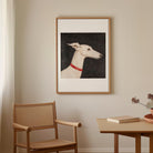 White Greyhound Dog Portrait Wall Art Print-Skudaboo