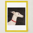 White Greyhound Dog Portrait Wall Art Print-Skudaboo