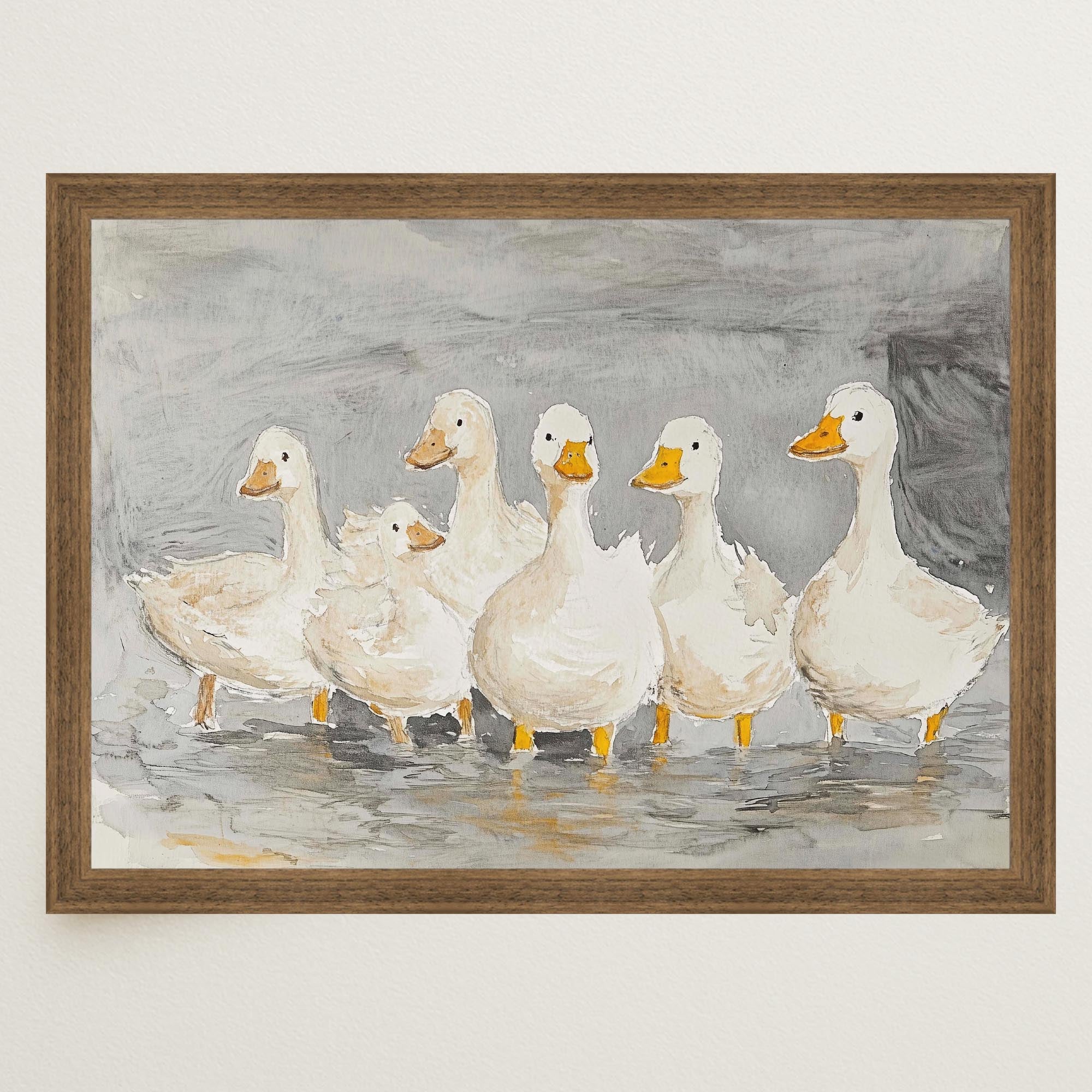 Flock of Ducks Nursery Wall Art Print-Skudaboo