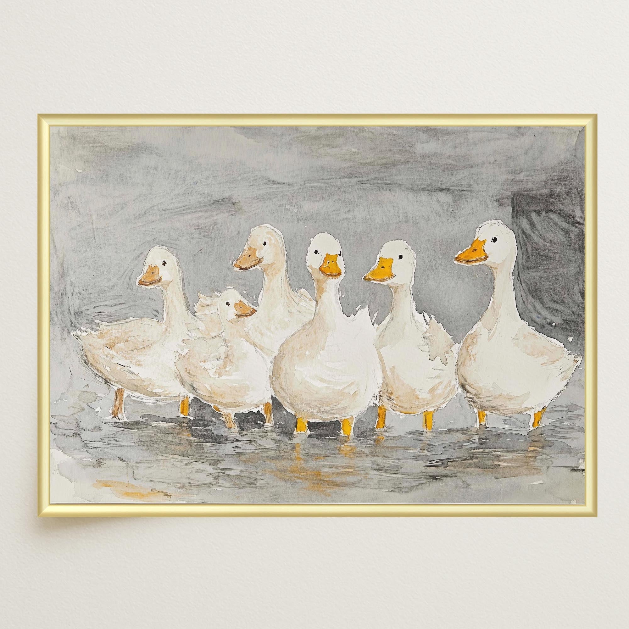 Flock of Ducks Nursery Wall Art Print-Skudaboo
