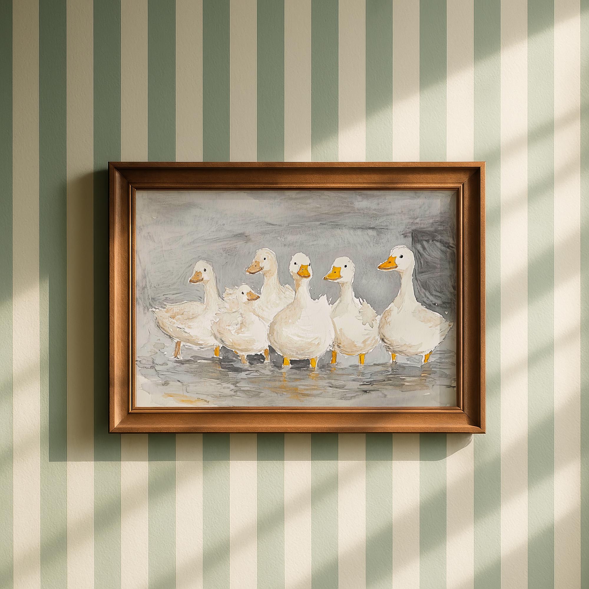 Flock of Ducks Nursery Wall Art Print-Skudaboo
