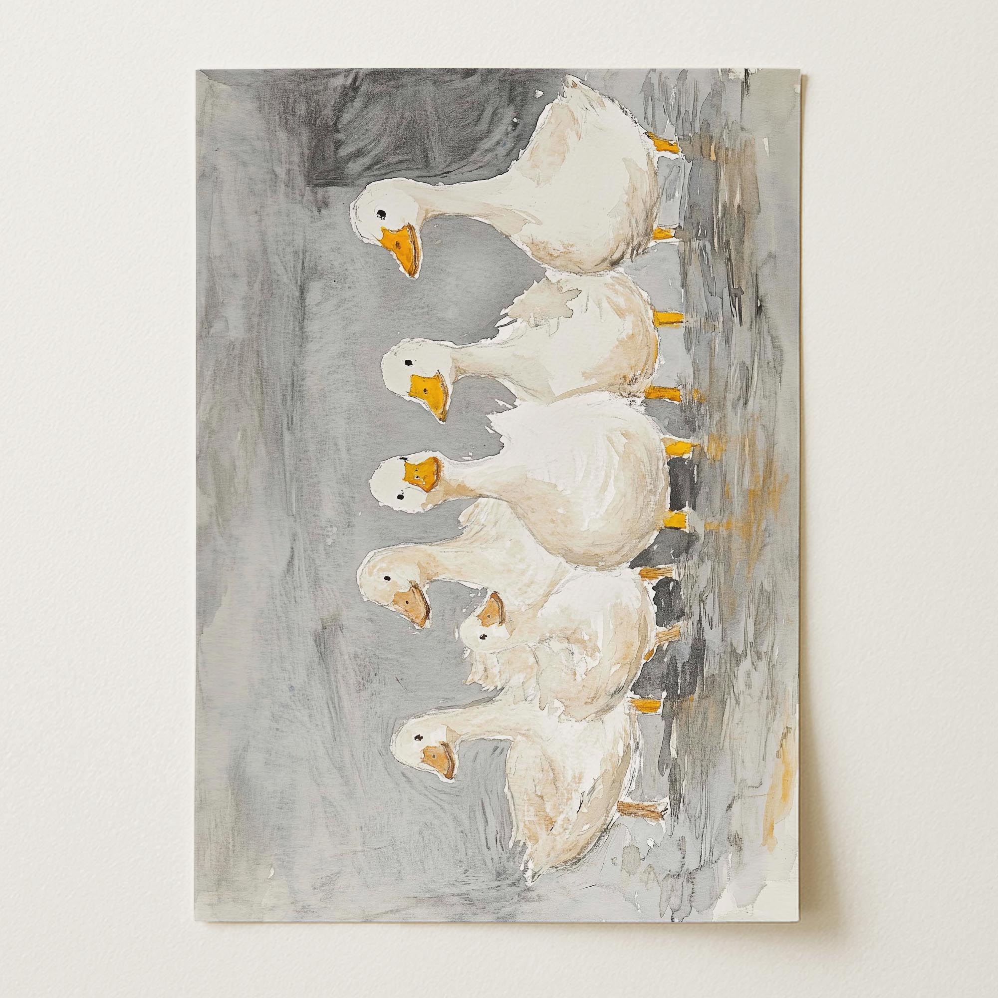 Flock of Ducks Nursery Wall Art Print-Skudaboo