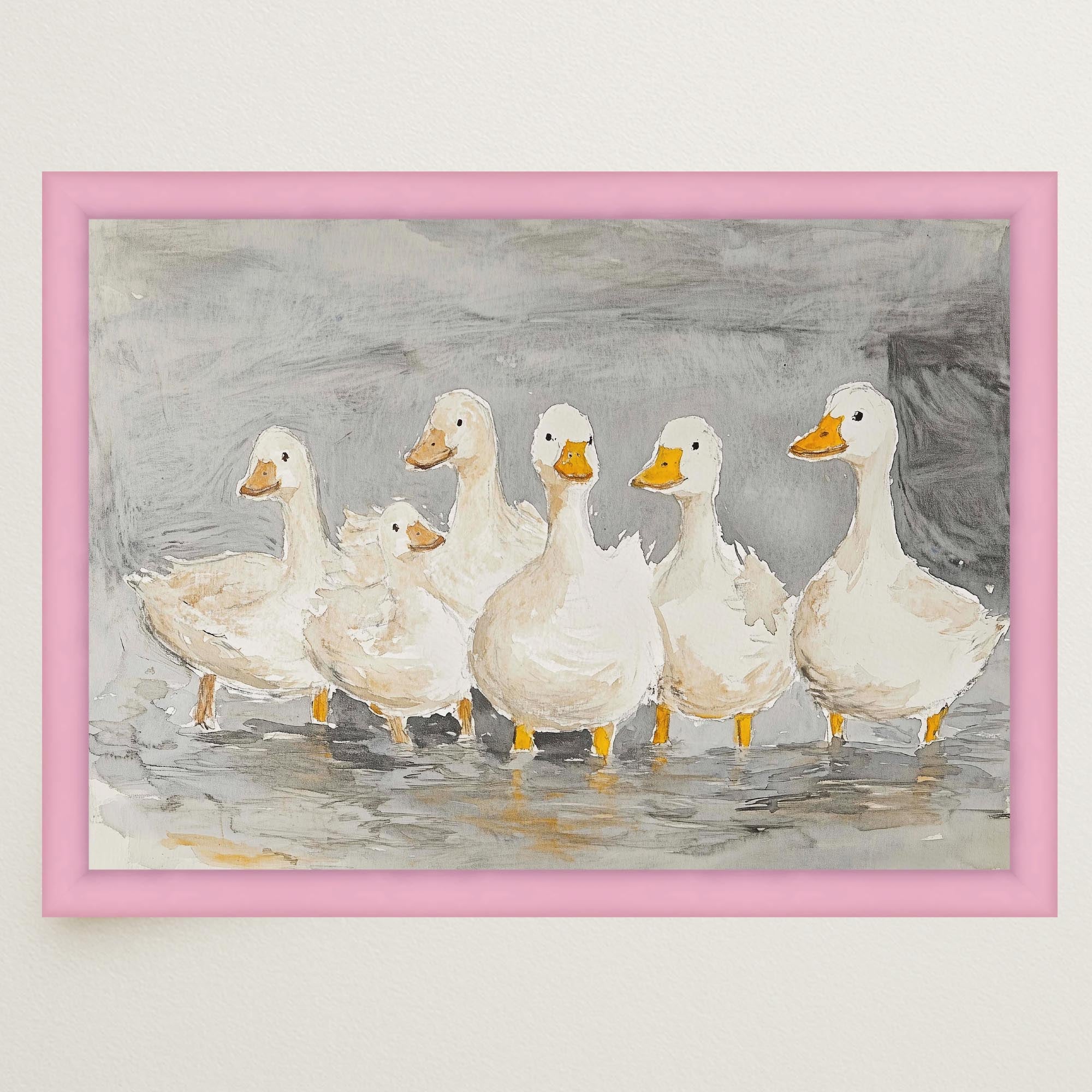 Flock of Ducks Nursery Wall Art Print-Skudaboo