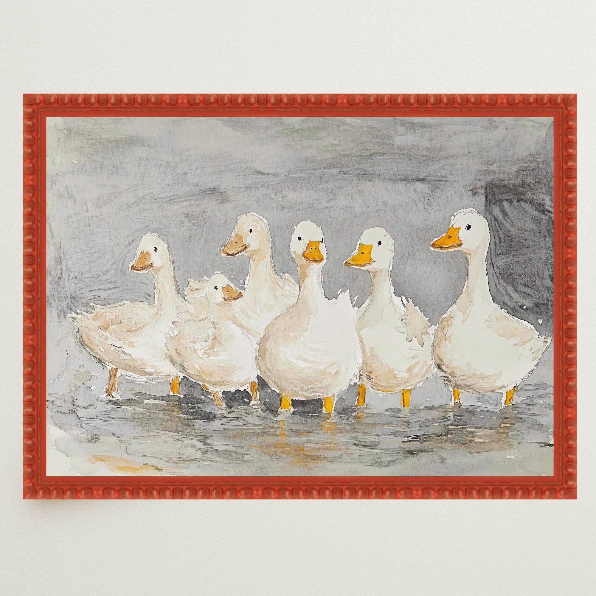 Flock of Ducks Nursery Wall Art Print-Skudaboo