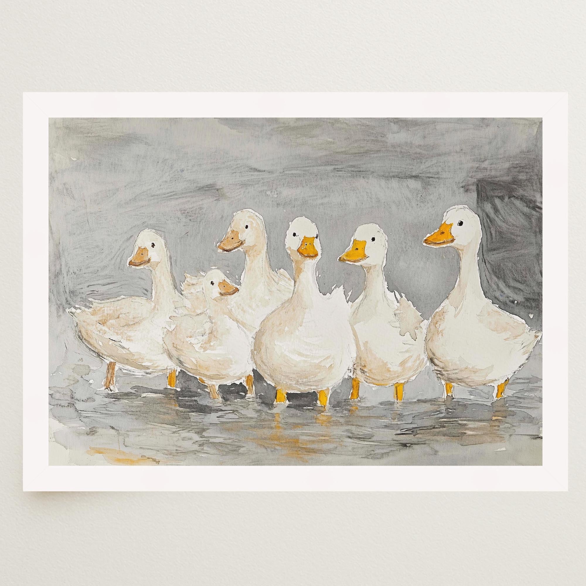 Flock of Ducks Nursery Wall Art Print-Skudaboo