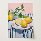 Mediterranean Lemons Still Life Wall Art Print-Skudaboo