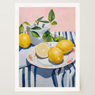 Mediterranean Lemons Still Life Wall Art Print-Skudaboo