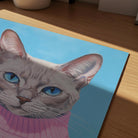 Cat in Jumper Portrait Wall Art Print-Skudaboo