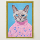Cat in Jumper Portrait Wall Art Print-Skudaboo