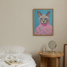 Cat in Jumper Portrait Wall Art Print-Skudaboo