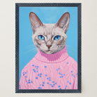 Cat in Jumper Portrait Wall Art Print-Skudaboo