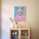 Cat in Jumper Portrait Wall Art Print-Skudaboo