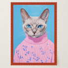 Cat in Jumper Portrait Wall Art Print-Skudaboo