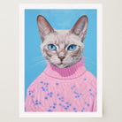 Cat in Jumper Portrait Wall Art Print-Skudaboo