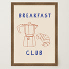 Breakfast Club Coffee and Croissant Minimal Kitchen Wall Art Print-Skudaboo